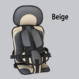 Beige and gray child safety seat on a light gray background