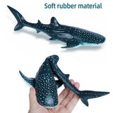 Whale shark model with soft rubber material.