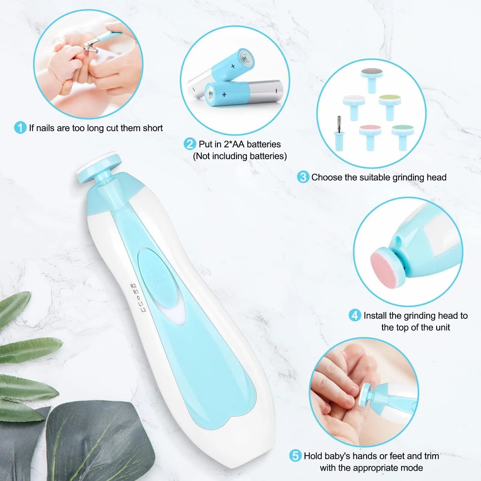 Multifunctional Electric Baby Nail Trimmer &amp; Care Set image 1