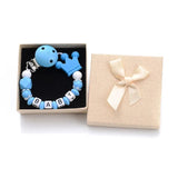 Personalized Baby Pacifier Clips with Name - Silicone Beaded Chain - Color 4 image