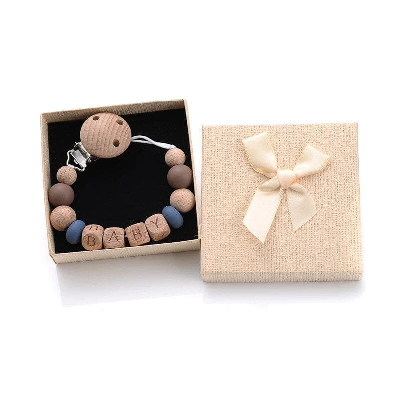 Personalized Baby Pacifier Clips with Name - Silicone Beaded Chain - Color 11 image
