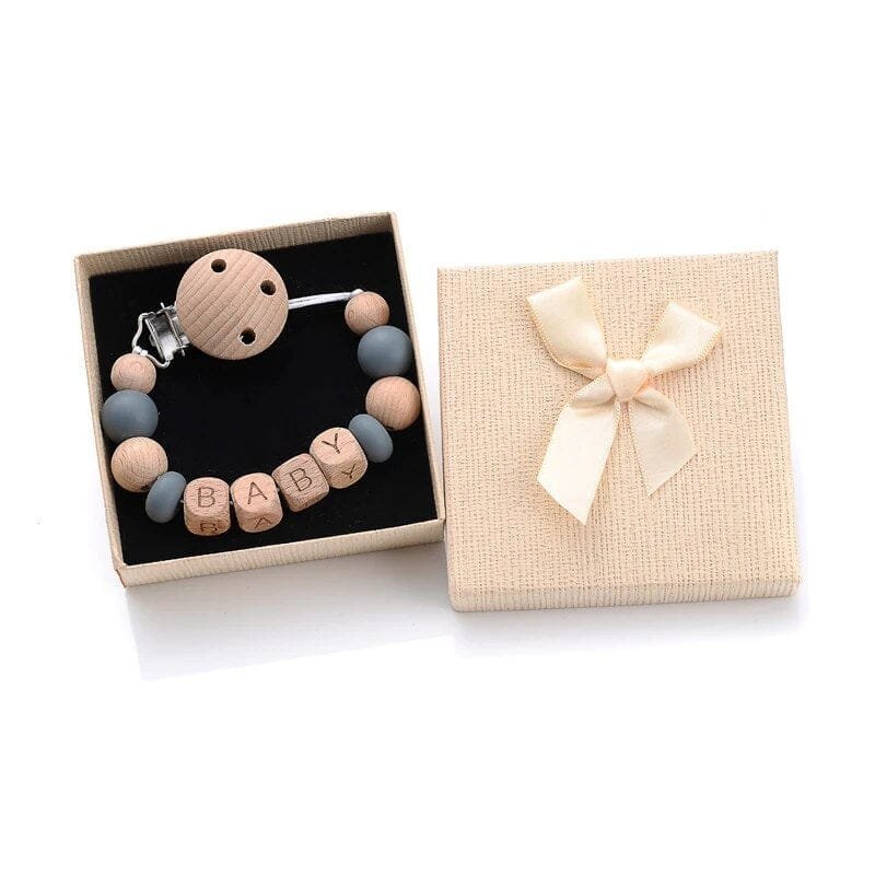 Personalized Baby Pacifier Clips with Name - Silicone Beaded Chain - Color 15 image