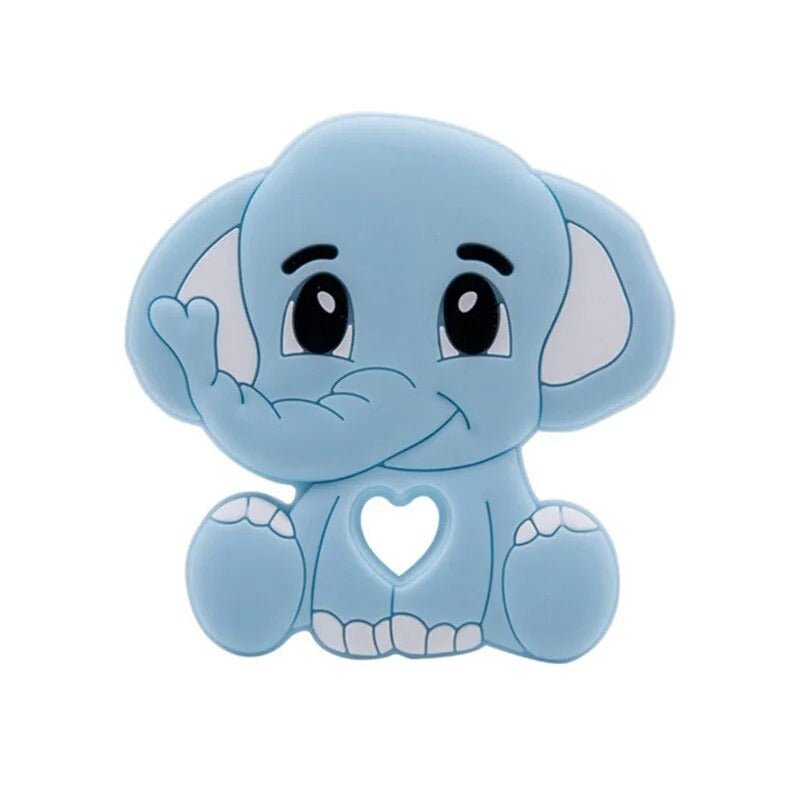 1PC Turtle Silicone Teether - Food Grade, Baby-Safe - Blue elephant image