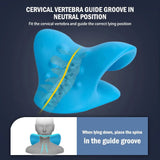 Blue cervical vertebra guide with text on a dark background
