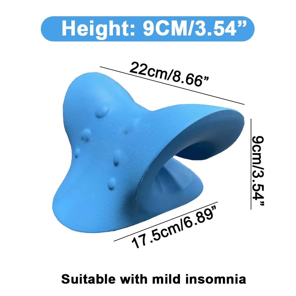 Blue device with measurements on a white background