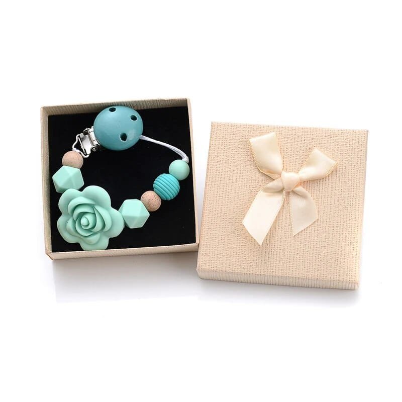 Personalized Baby Pacifier Clips with Name - Silicone Beaded Chain - Color 24 image
