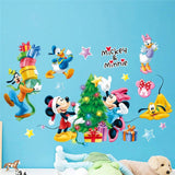 Wall decal set featuring Mickey and Minnie Mouse with friends on a blue wall.