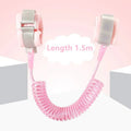 Pink anti-lost child leash with metal clips 