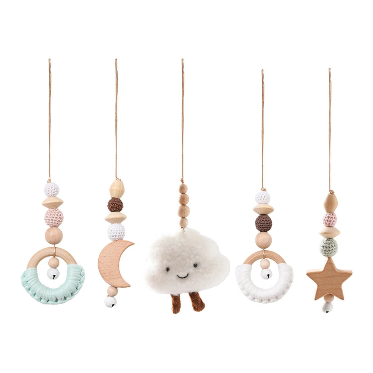 Natural Wooden Baby Gym & Teether with Clouds & Rodent image 8
