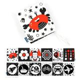 Children's activity book with stickers and a pen on a white background