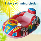 Colorful baby swimming circle with car design on a bright background