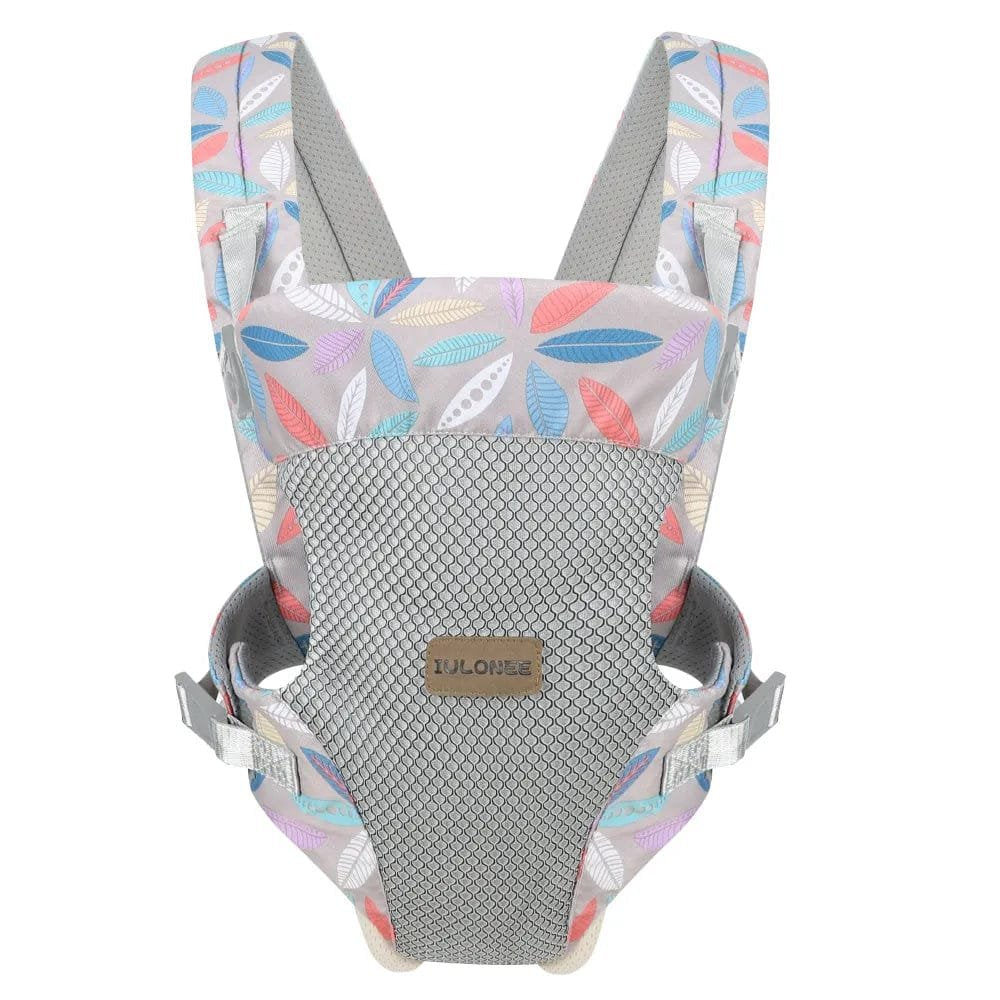 Baby carrier with colorful leaf pattern 