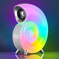 Colorful spiral-shaped speaker with LED display.