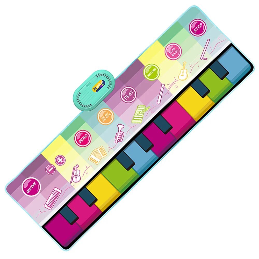Colorful toy keyboard with various buttons.