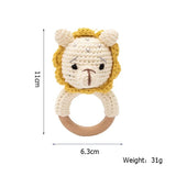 1PC Crochet Animal Wooden Teether & BPA-Free Rattle - 1PC Lion image