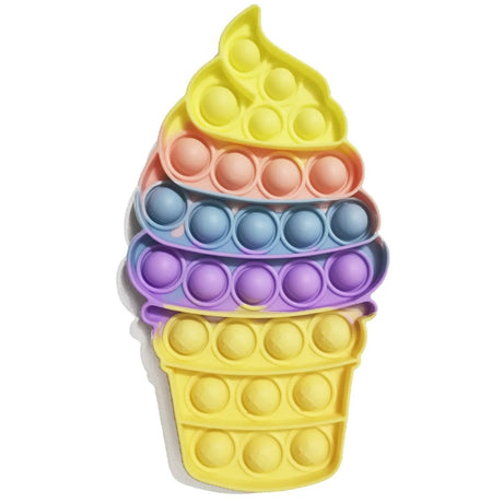 Colorful pop-it toy shaped like an ice cream cone