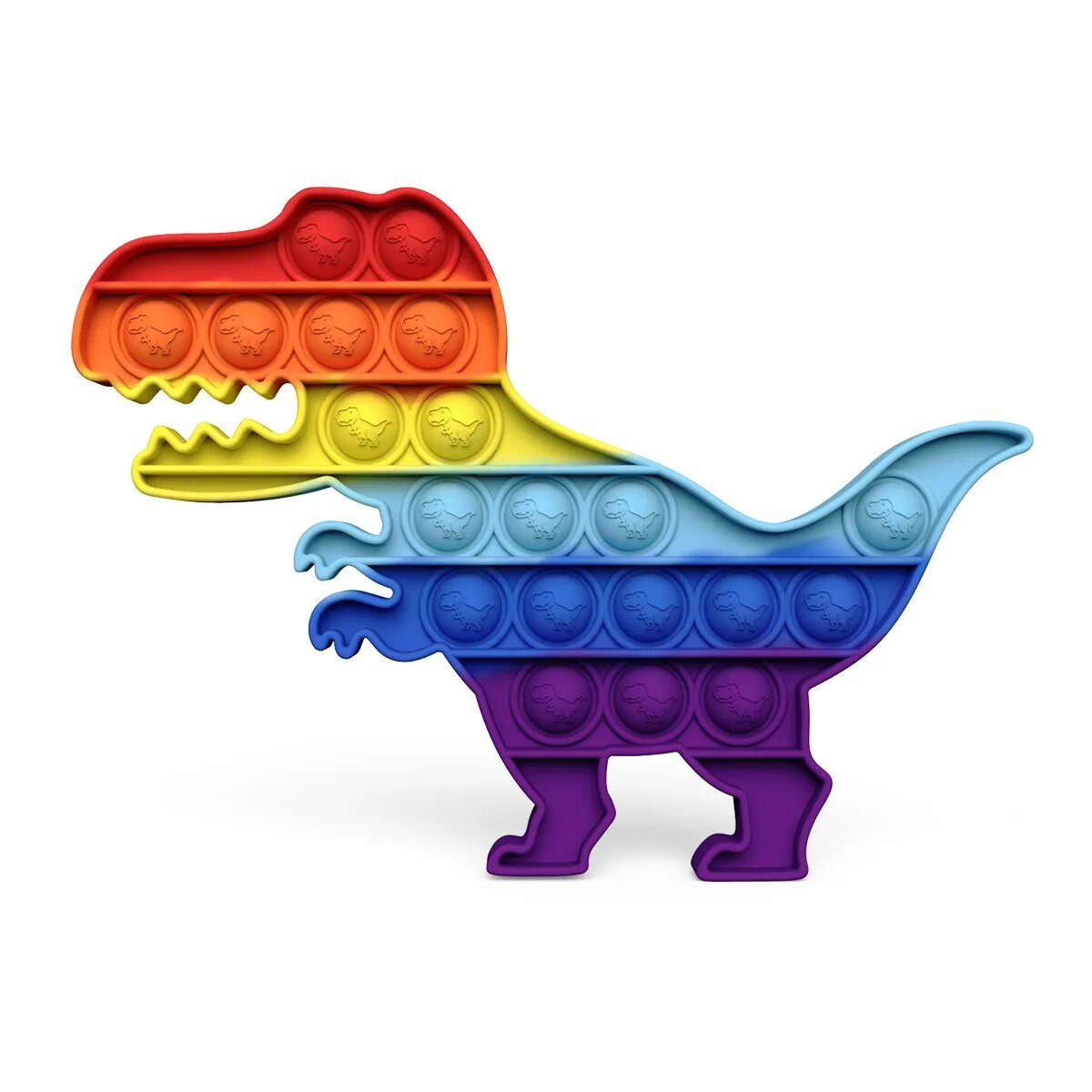 Colorful dinosaur-shaped pop-it fidget toy