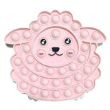 Pink lion-shaped pop-it fidget toy