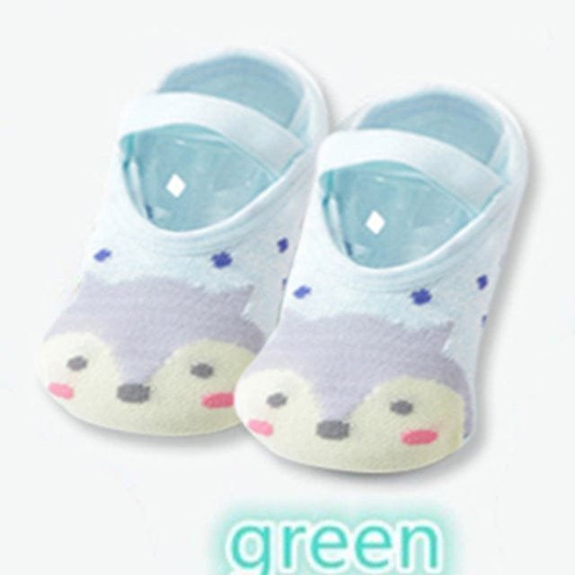 Pair of baby shoes with cartoon design 