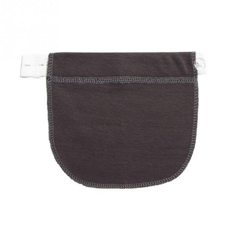 Dark gray fabric pocket on a white background