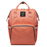 Coral backpack with brand label