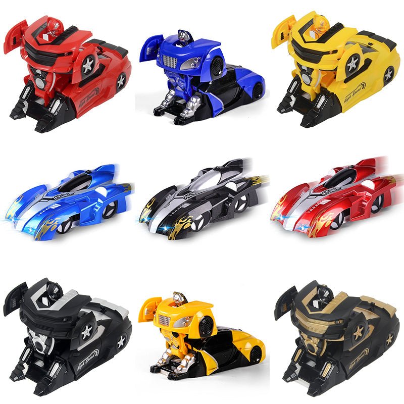 Collection of colorful toy robots in various poses.