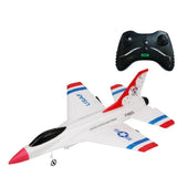 Toy airplane with 'USAF' branding and a remote control.