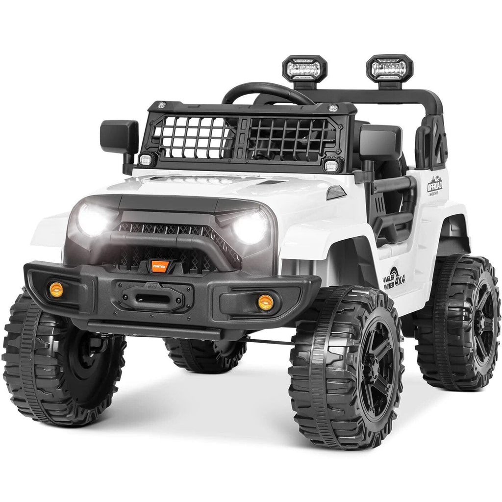 Toy off-road vehicle with large wheels.