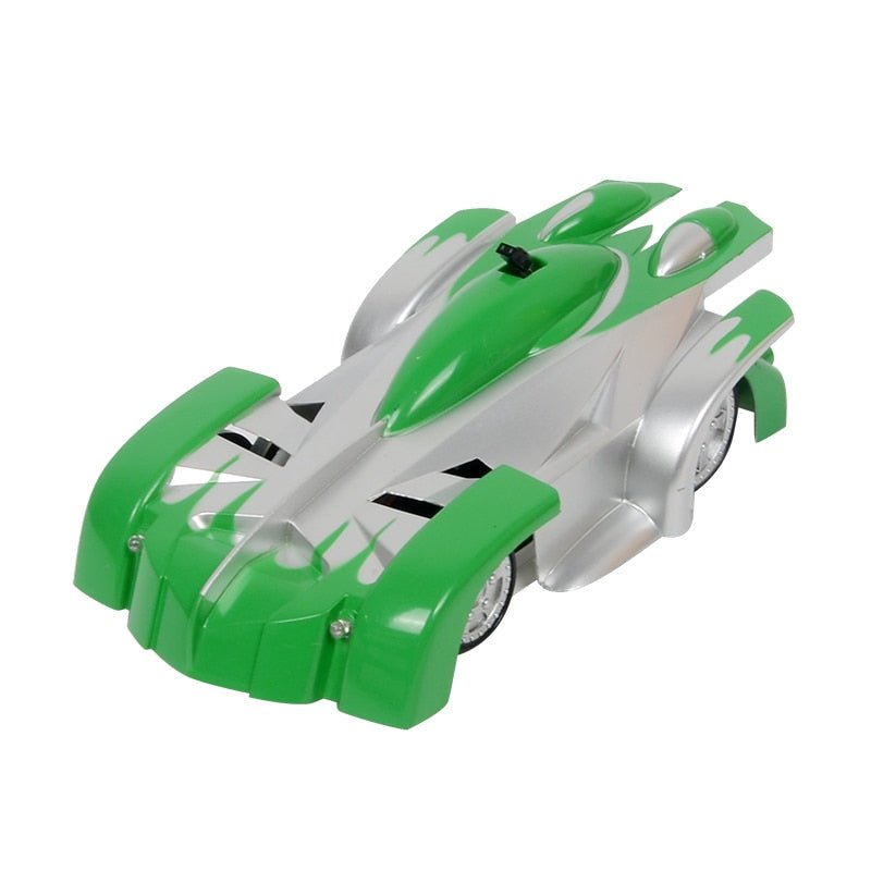 Green and silver toy car.
