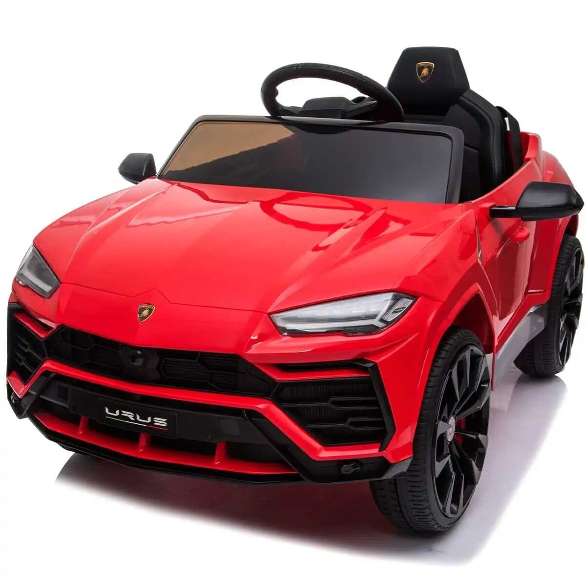 Red toy car with black interior 