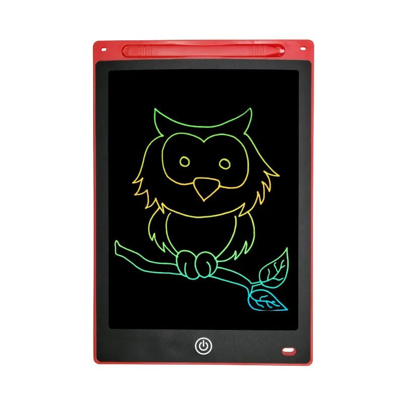 Electronic drawing tablet with an owl illustration on a white background