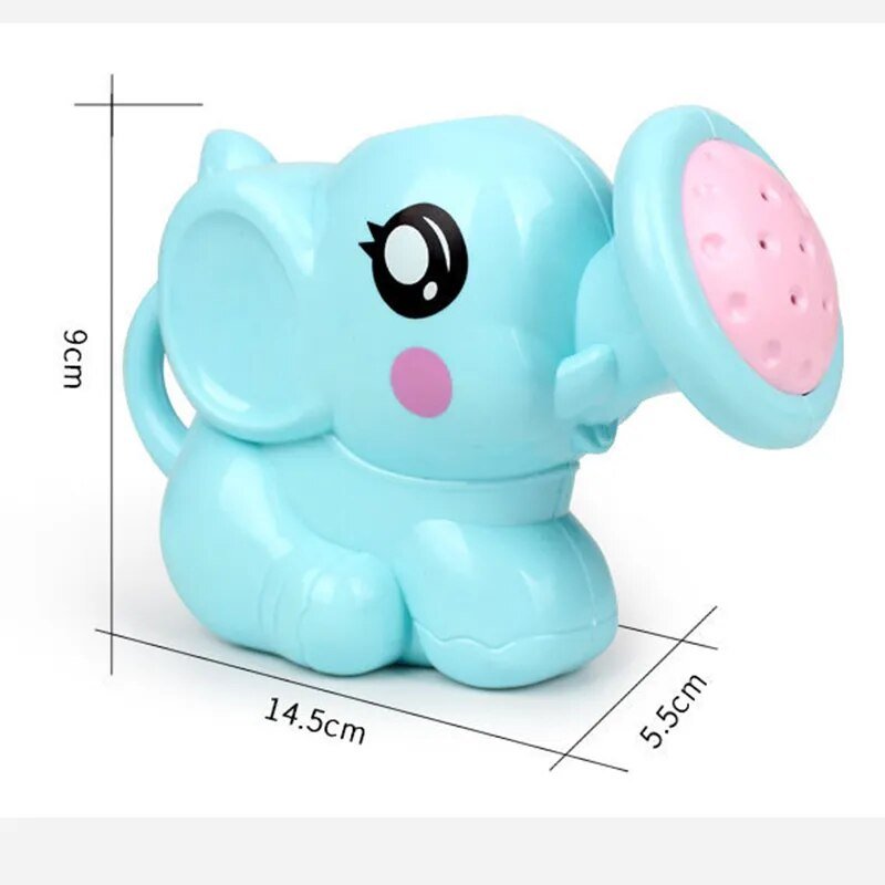 Blue elephant toy with measurements 
