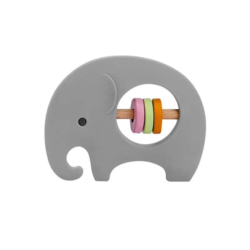 1PC Koala & Elephant Silicone Teether Handbell Rattles - elephant grey image