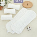 Set of white baby washcloths 