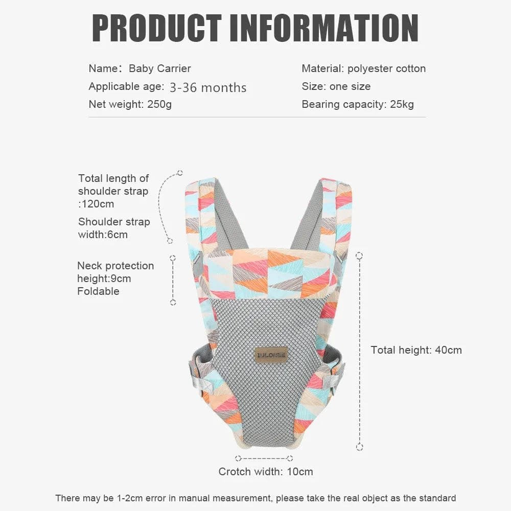 Baby carrier with product information 