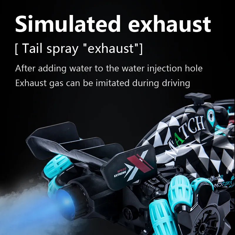 Toy car with simulated exhaust system 