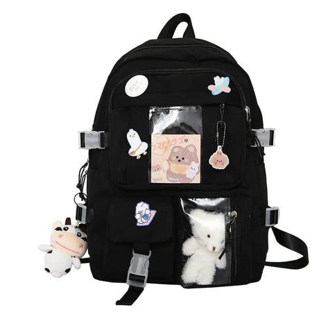 Black High School Backpack for Girls 