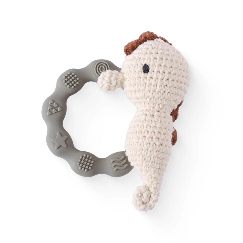 1PC Crochet Bear Rattle & Teether Bracelet for Babies - Marine animal 2 image