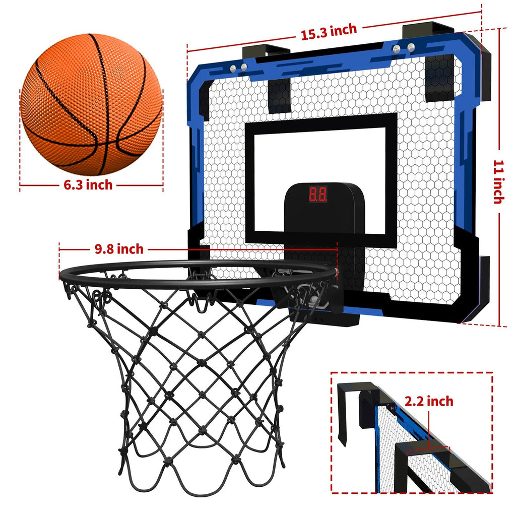 Basketball hoop set with dimensions labeled.