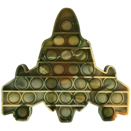 Pop-it fidget toy shaped like a fighter jet 