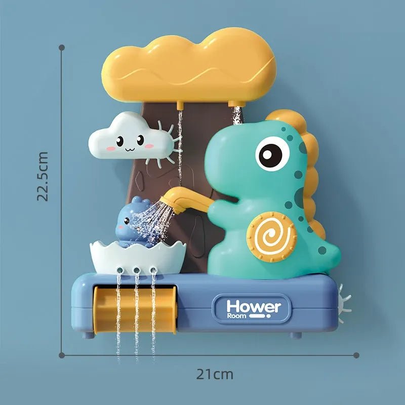 Toy dinosaur with cloud and rabbit.