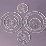 Set of transparent circular components.