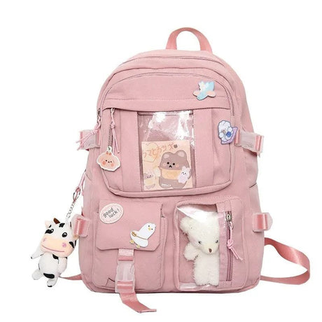 Pink High School Backpack for Girls.