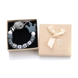 Personalized Baby Pacifier Clips with Name - Silicone Beaded Chain - Color 2 image