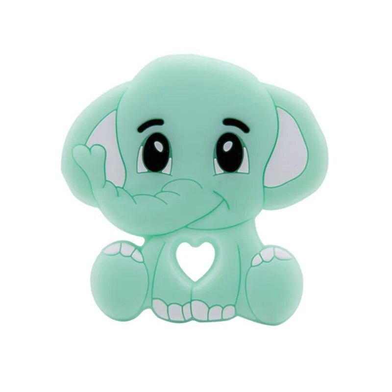 1PC Turtle Silicone Teether - Food Grade, Baby-Safe - mint Elephant image