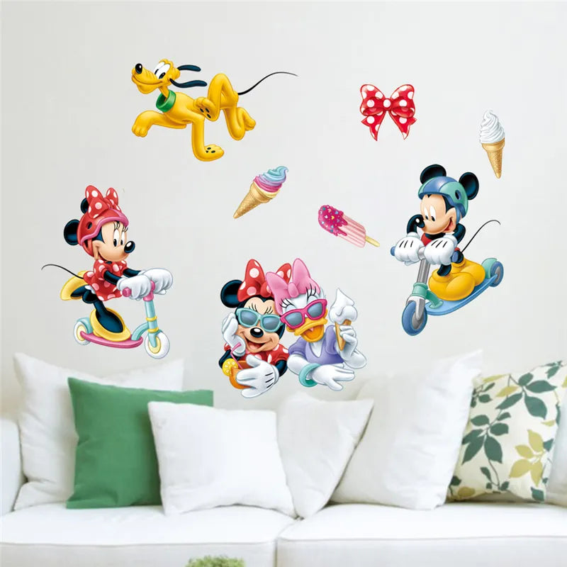 3D Mickey & Minnie Cartoon Wall Stickers