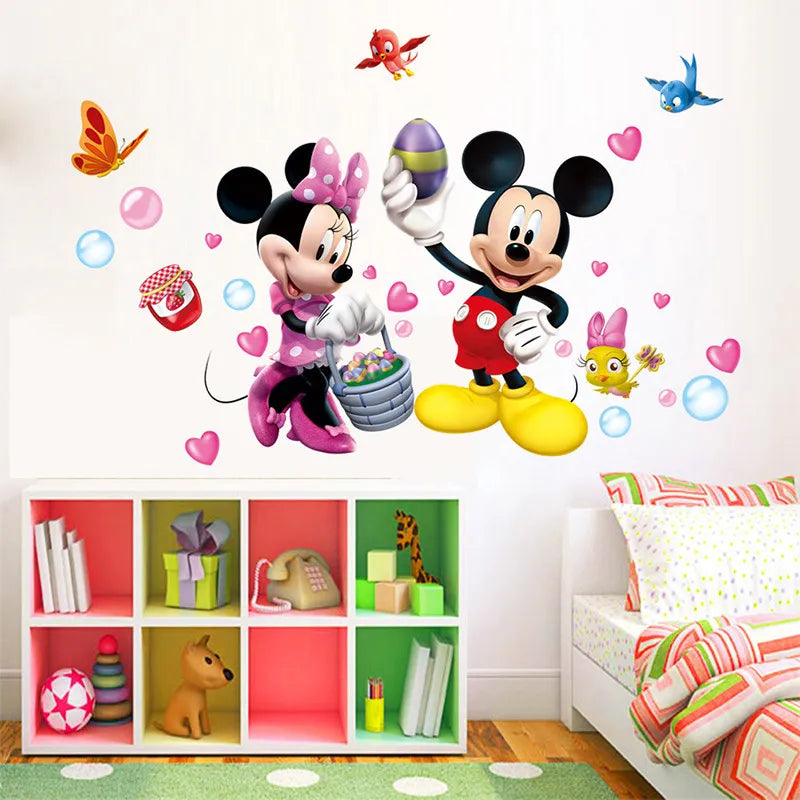 3D Mickey & Minnie Cartoon Wall Stickers