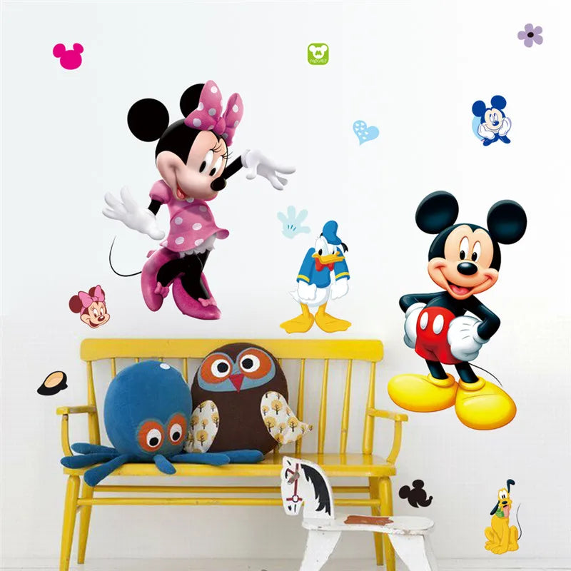 3D Mickey & Minnie Cartoon Wall Stickers