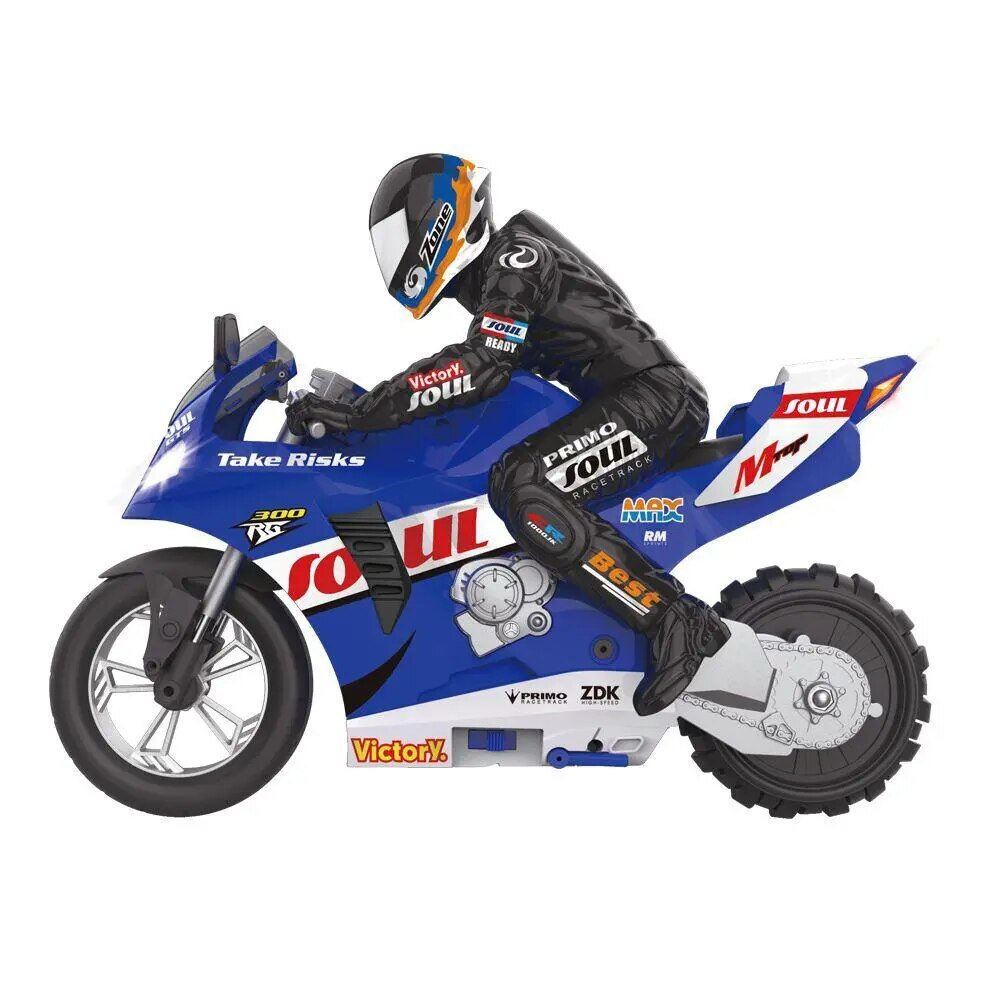 Toy motorcycle with rider.