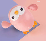 Pink cartoon duck toy.